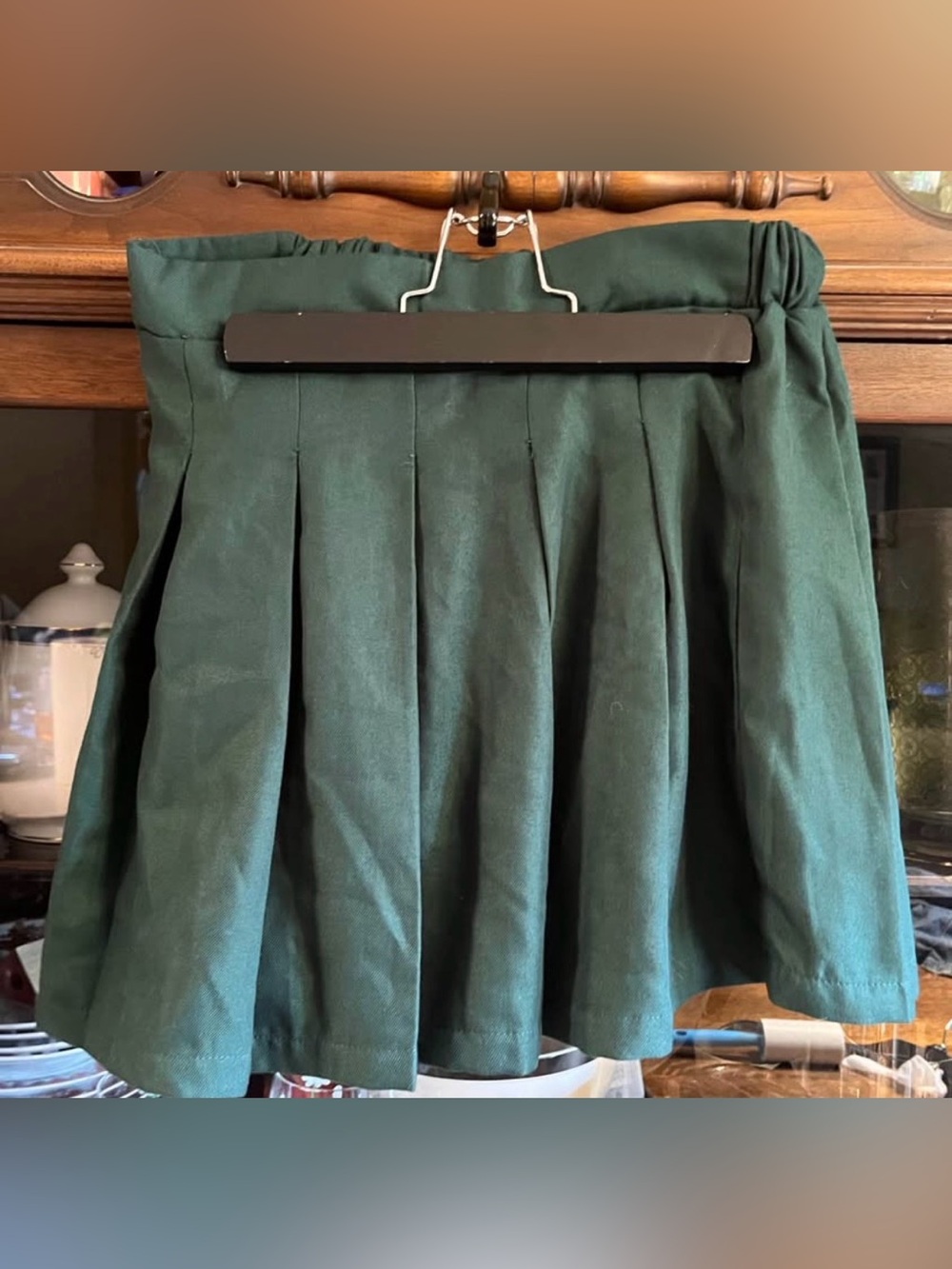 Urban Planet Dark Green Pleated Skater Skirt